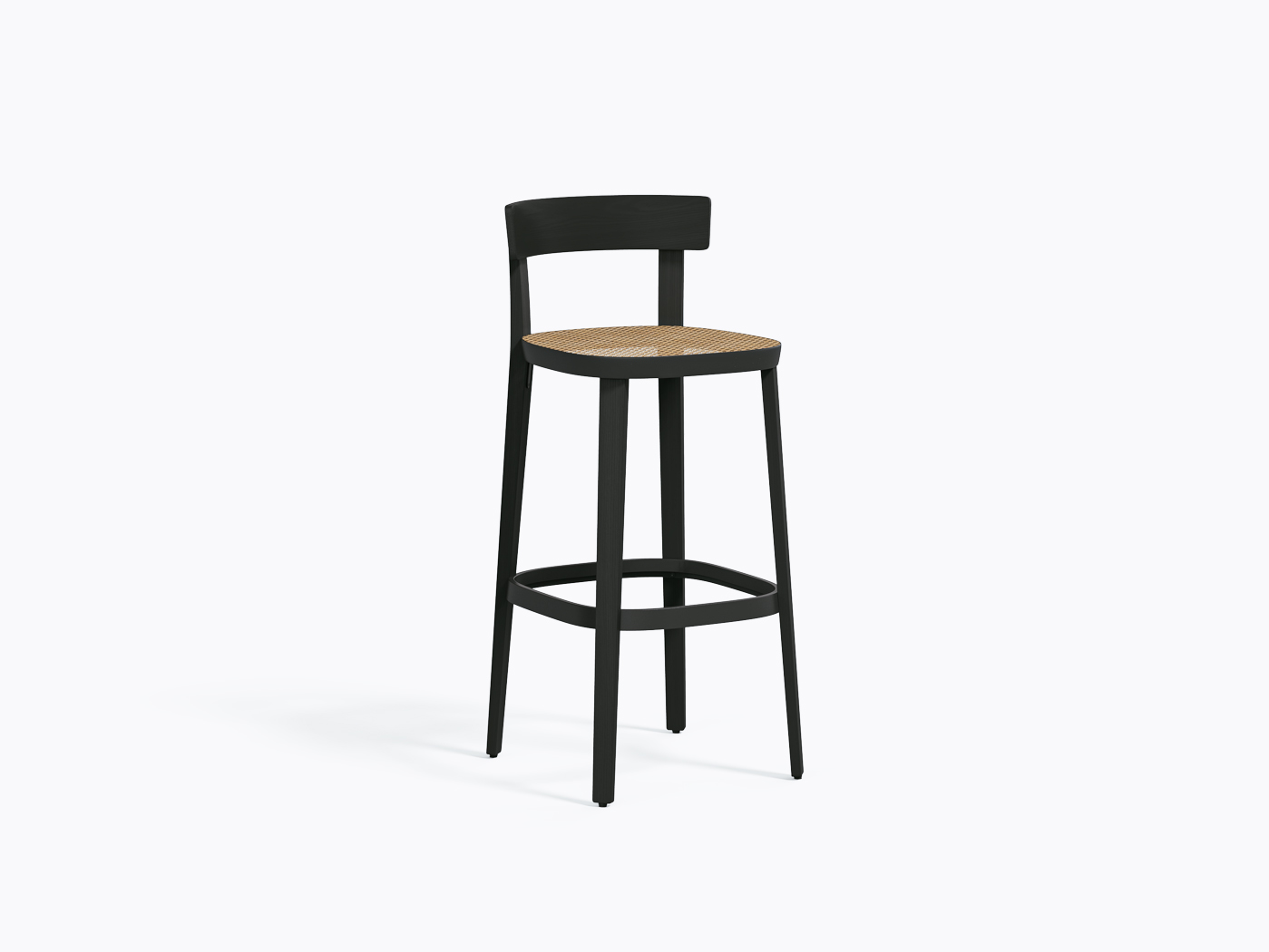 Tabouret Folk Cane 2927 - Noir / Noir