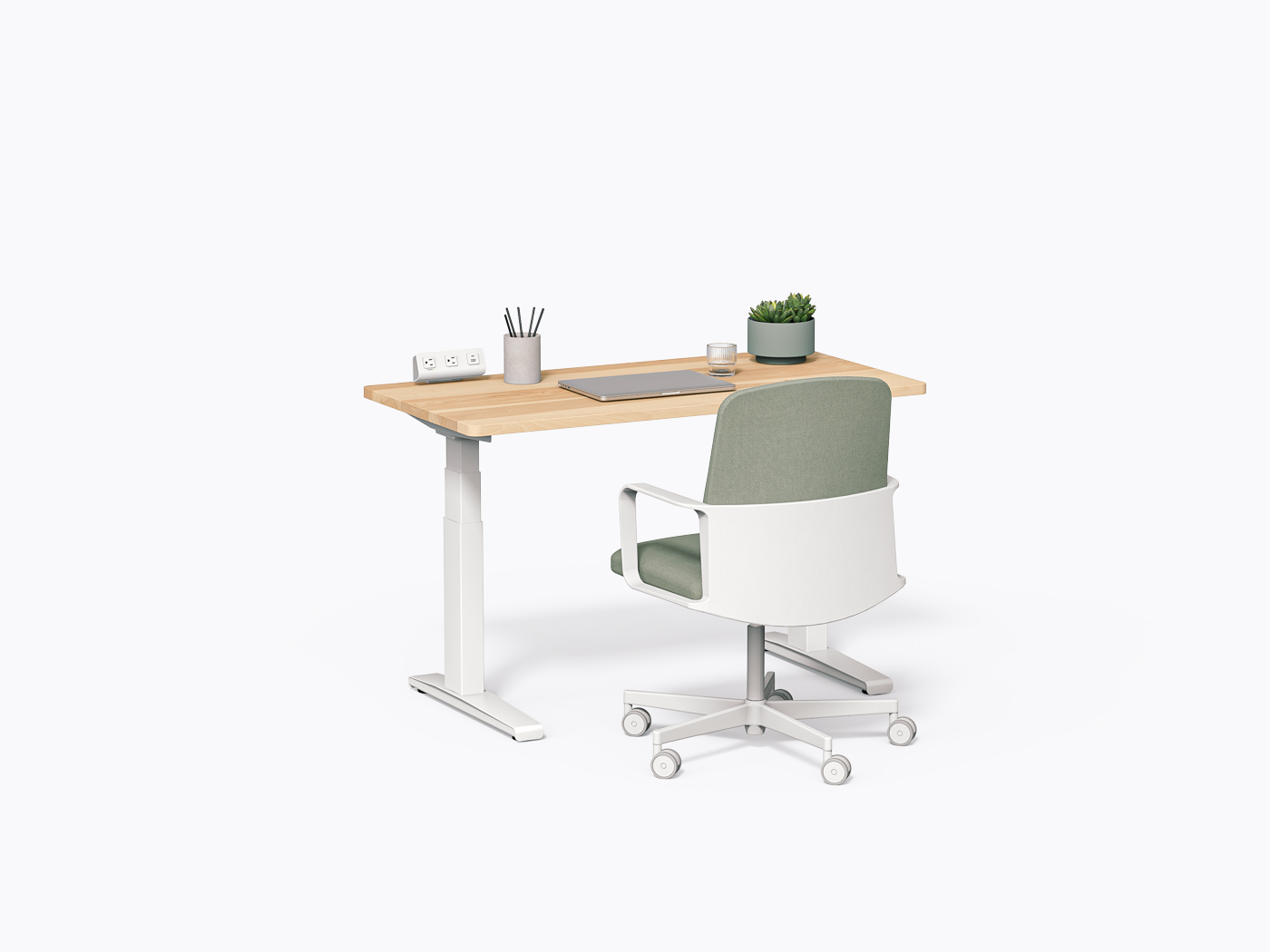 Bureau assis-debout Gale - 24" X 48" - Merisier