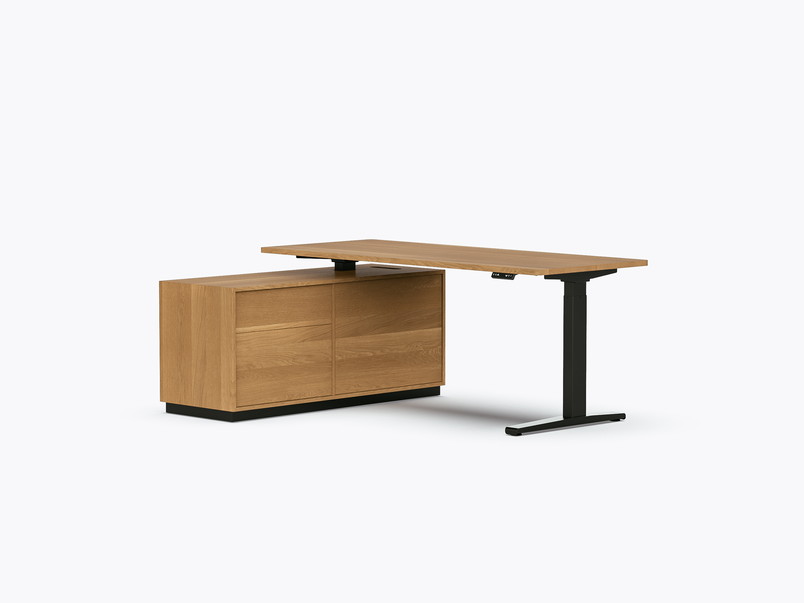 Bureau assis-debout exécutif Gale - 55" X 72" - Chêne Blanc
