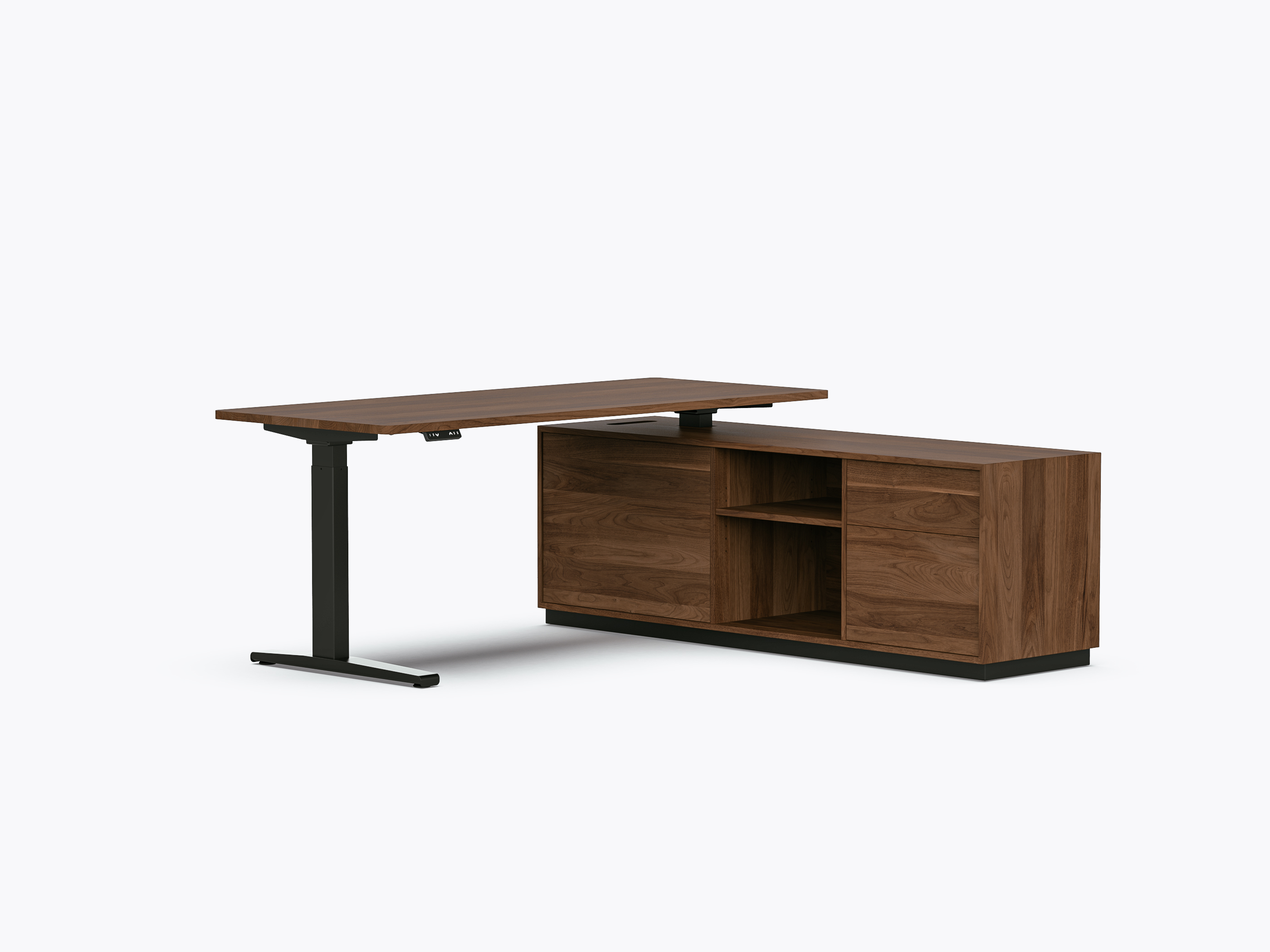 Bureau assis-debout exécutif Gale - 72" X 72" - Noyer