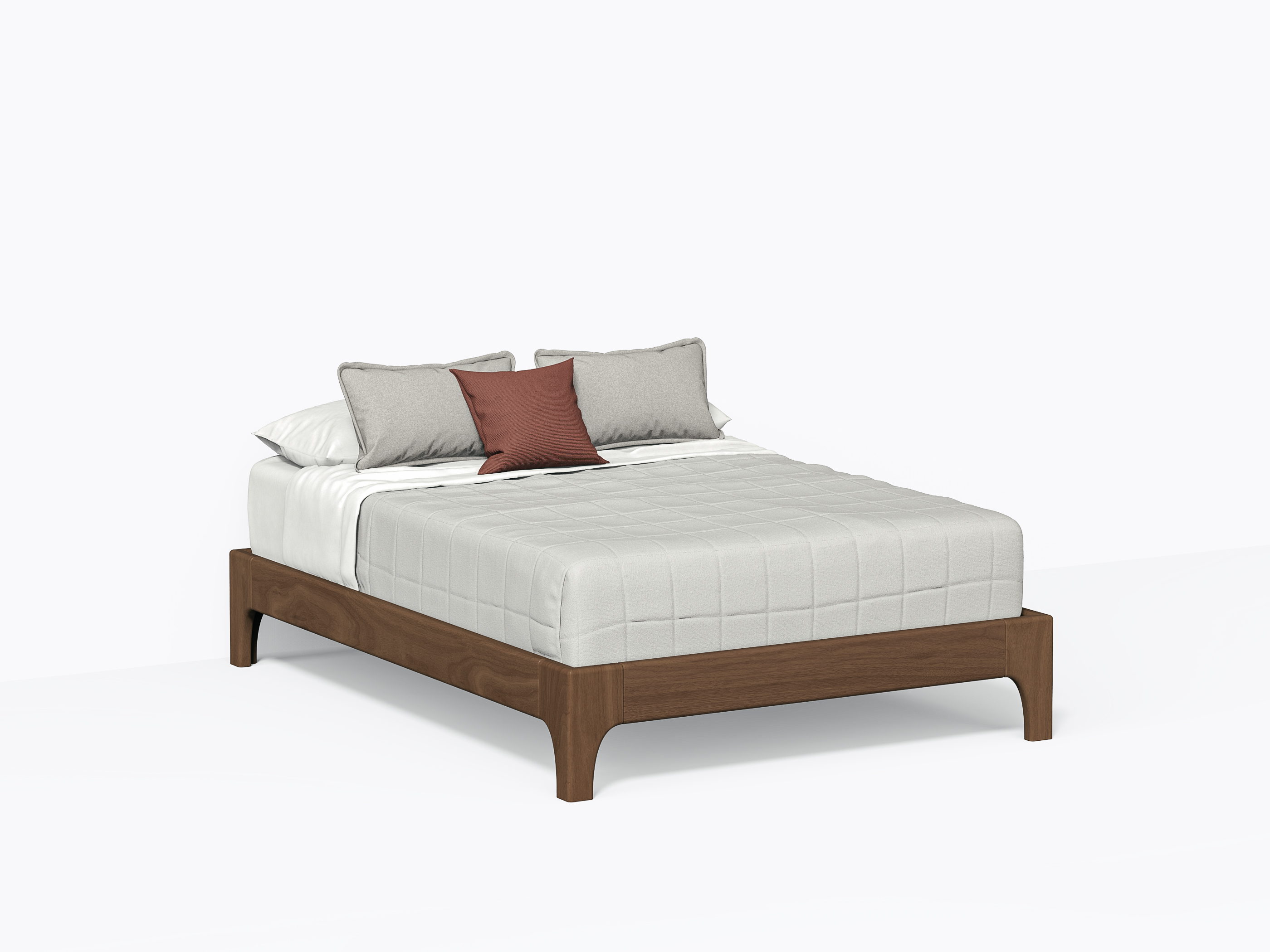 Hansen Bed - Double without headboard - Walnut