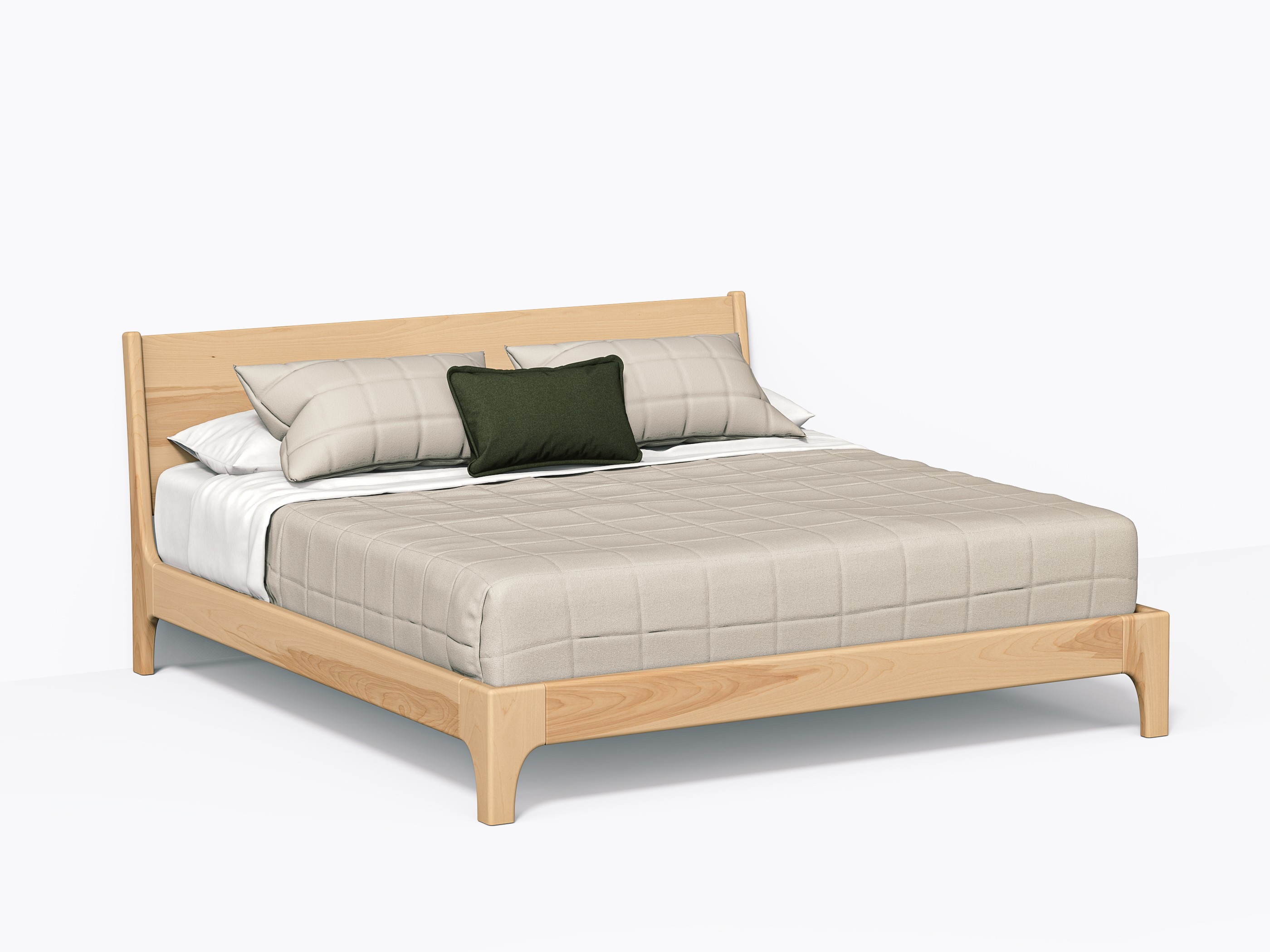Hansen Bed, King with headboard in Yellow Birch
