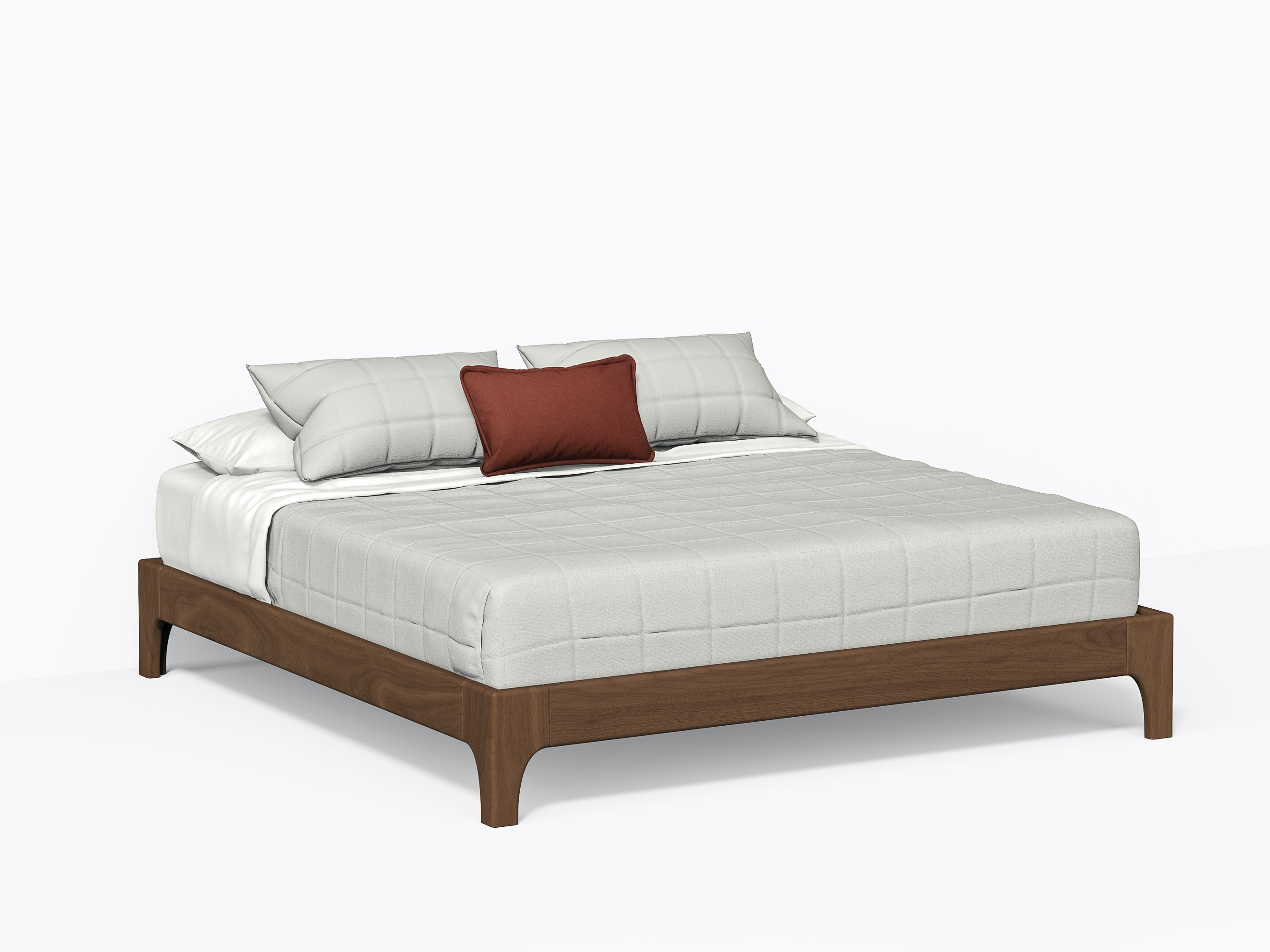 Hansen Bed, King without headboard in Walnut