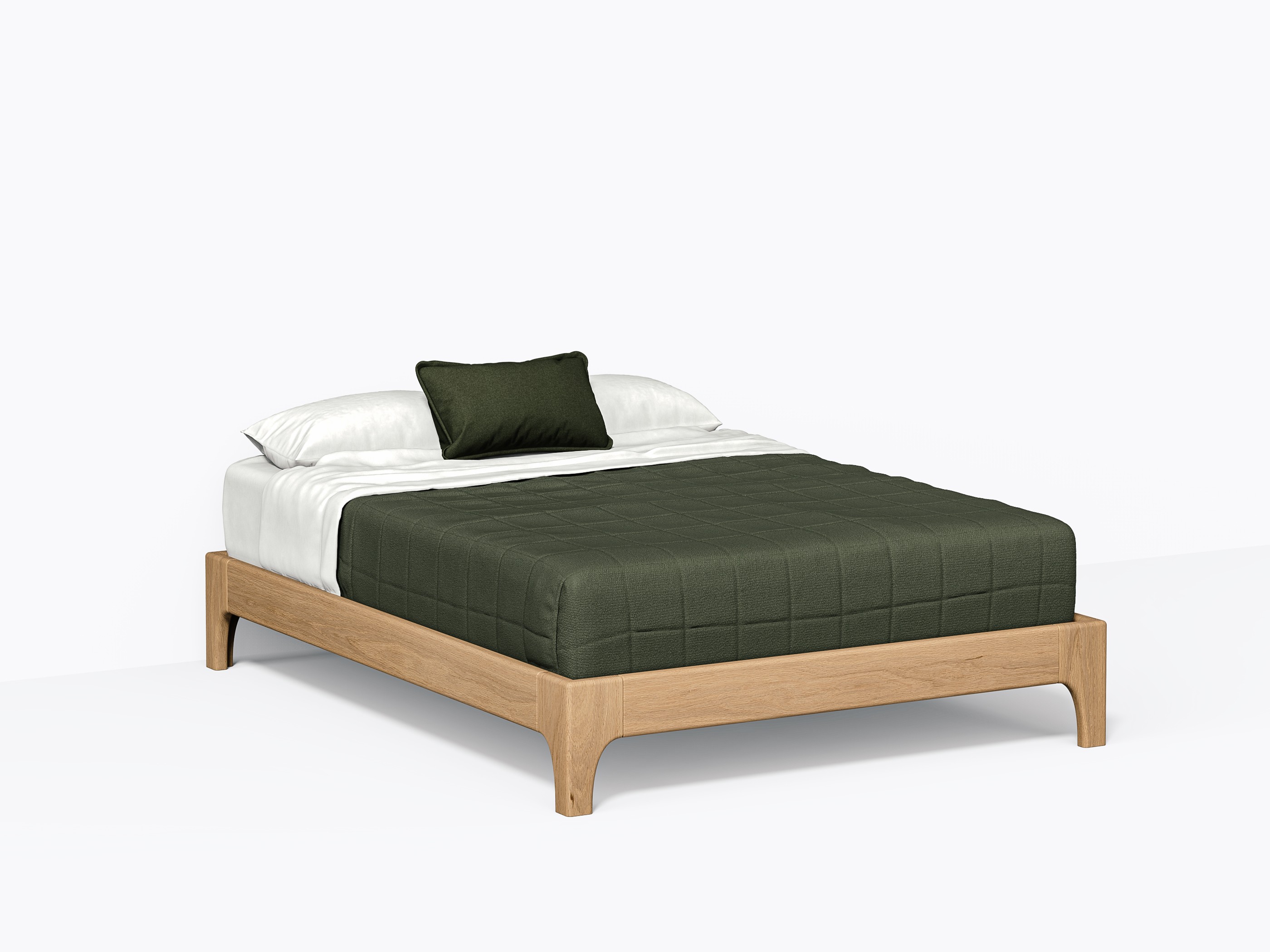 Hansen Bed, Queen without headboard in White Oak