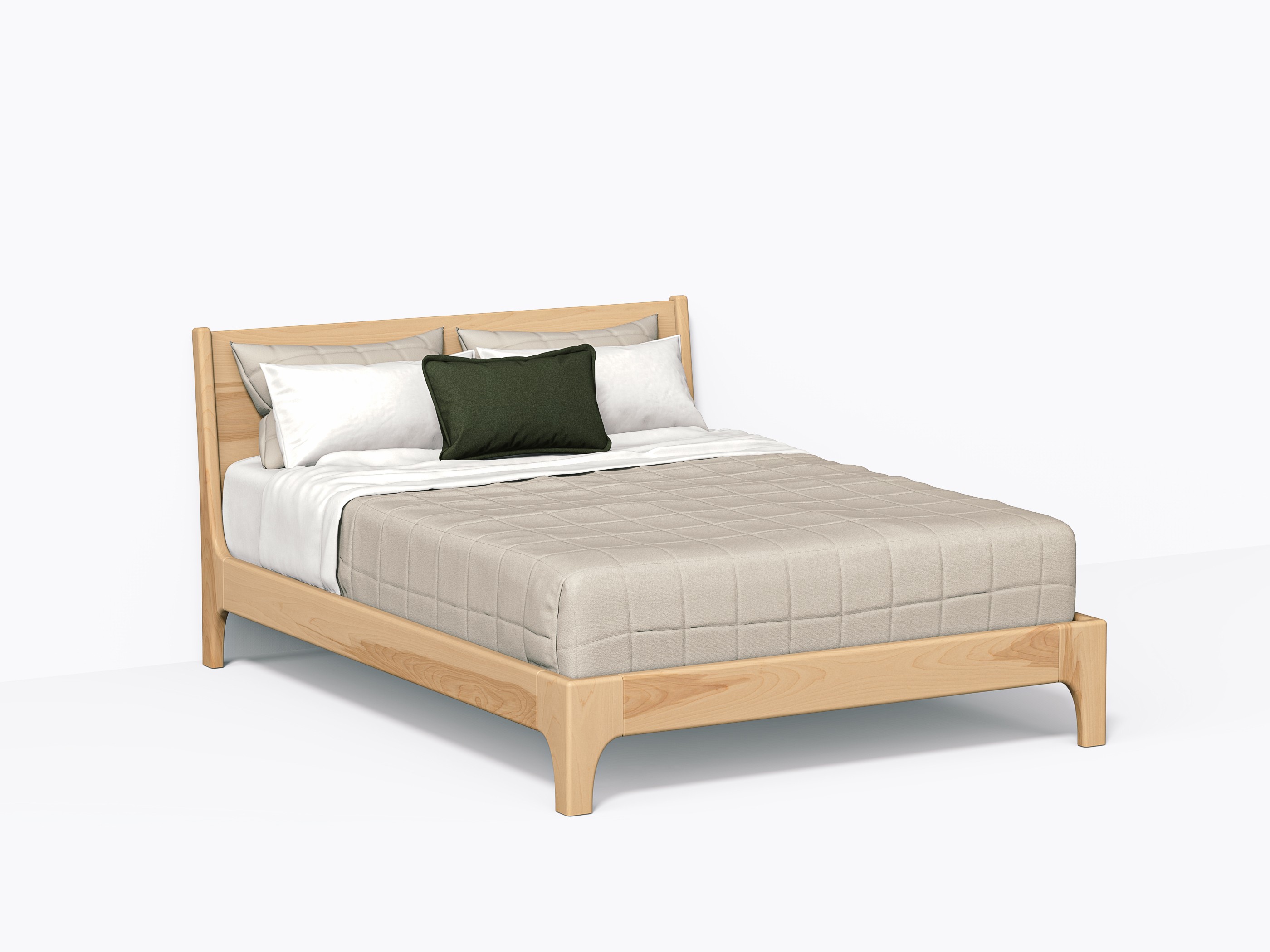 Hansen Bed, Queen with headboard in Yellow Birch