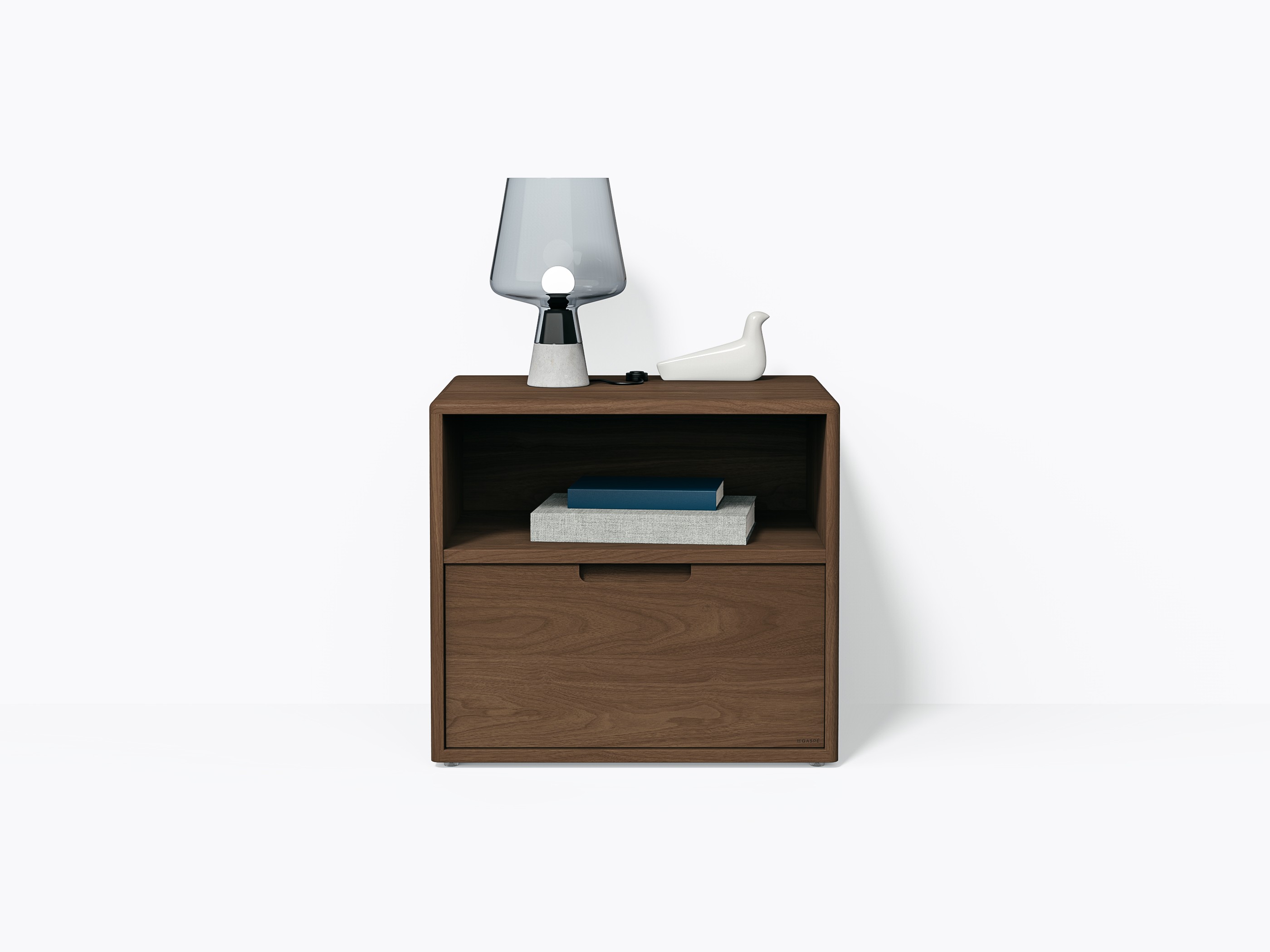 Kane Nightstand 22" Bottom Drawer - Walnut