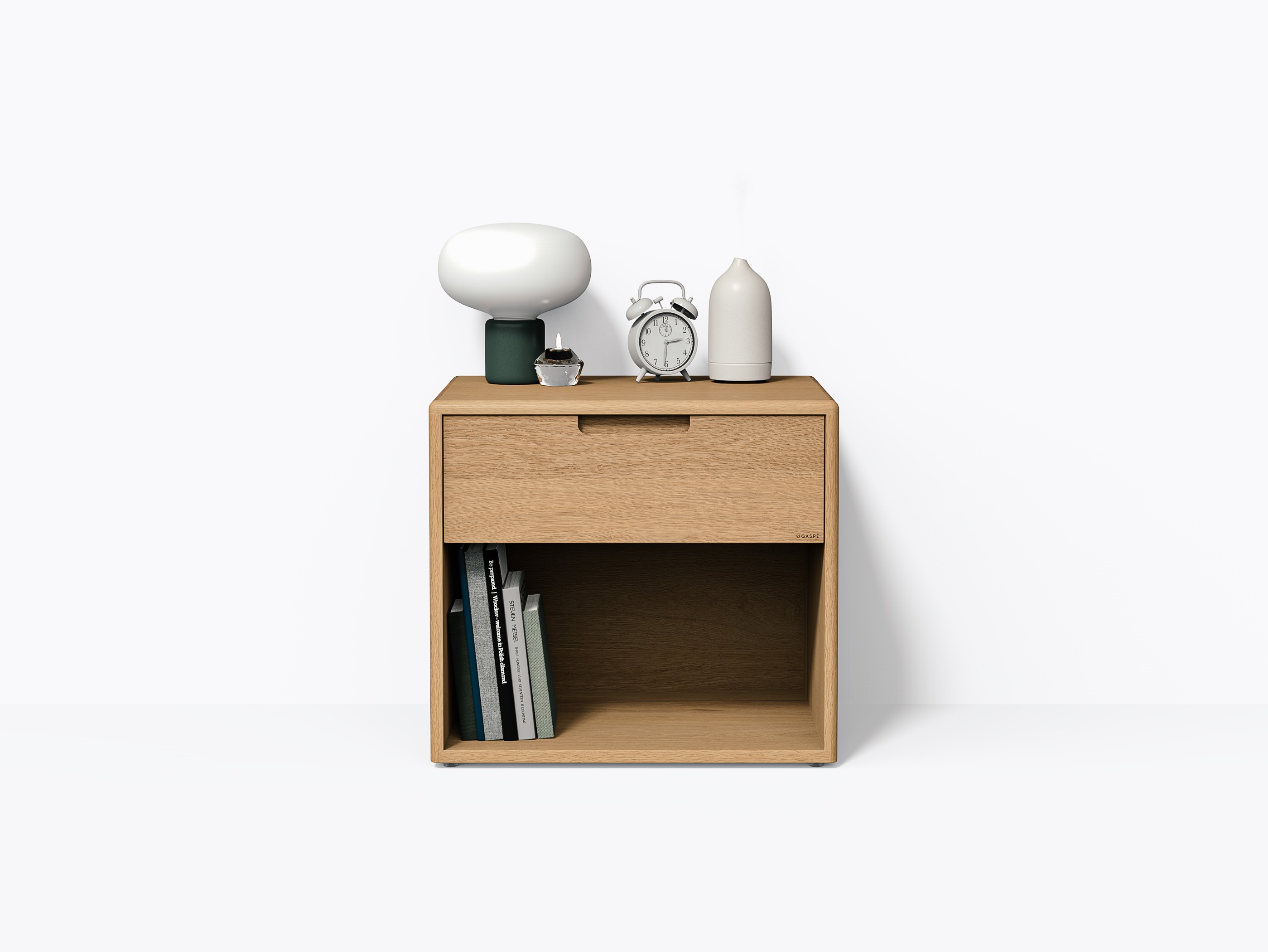 Kane Nightstand 22" Upper Drawer - White Oak