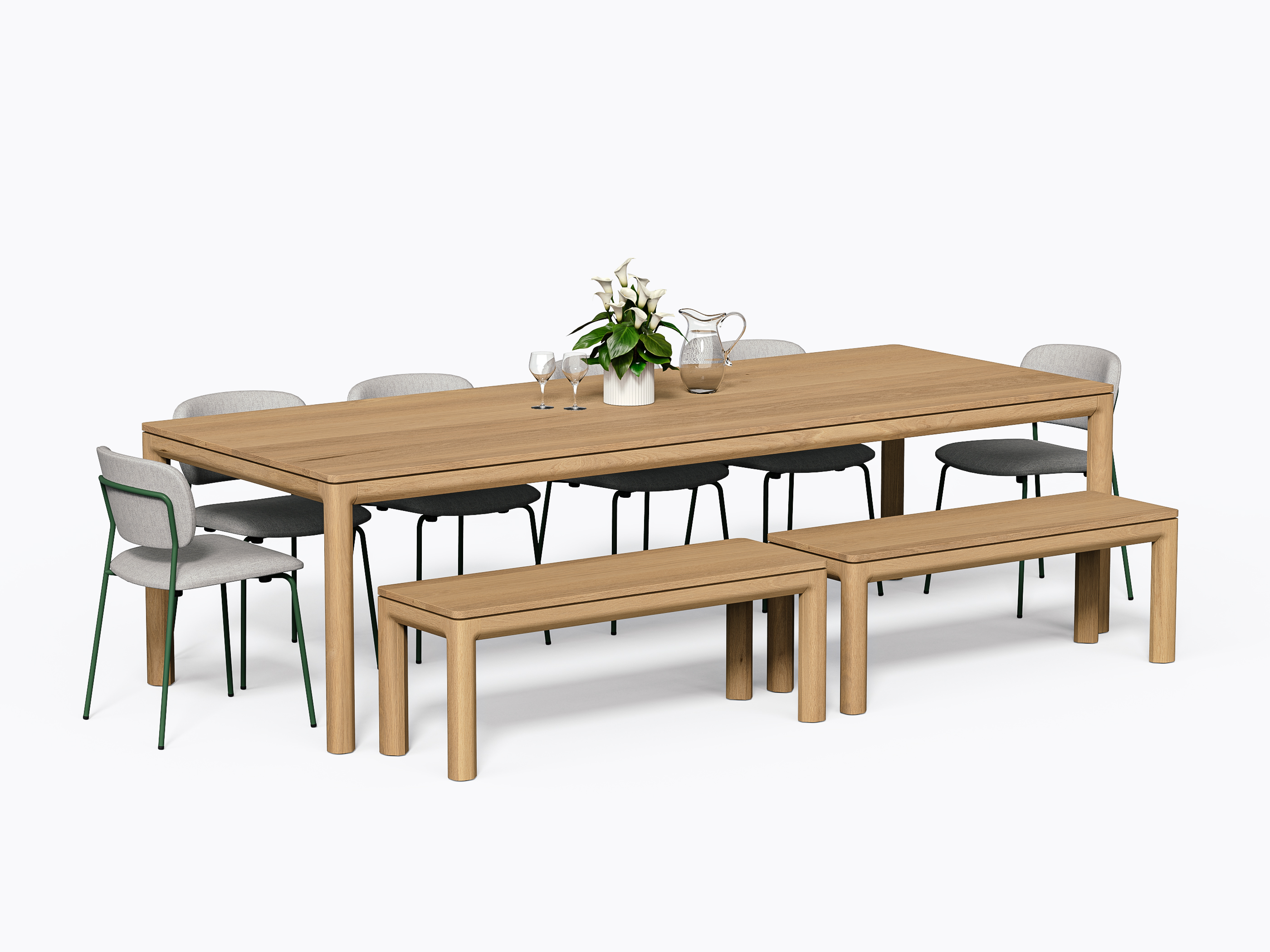 Klein Dining Table - 42" X 108" - White Oak