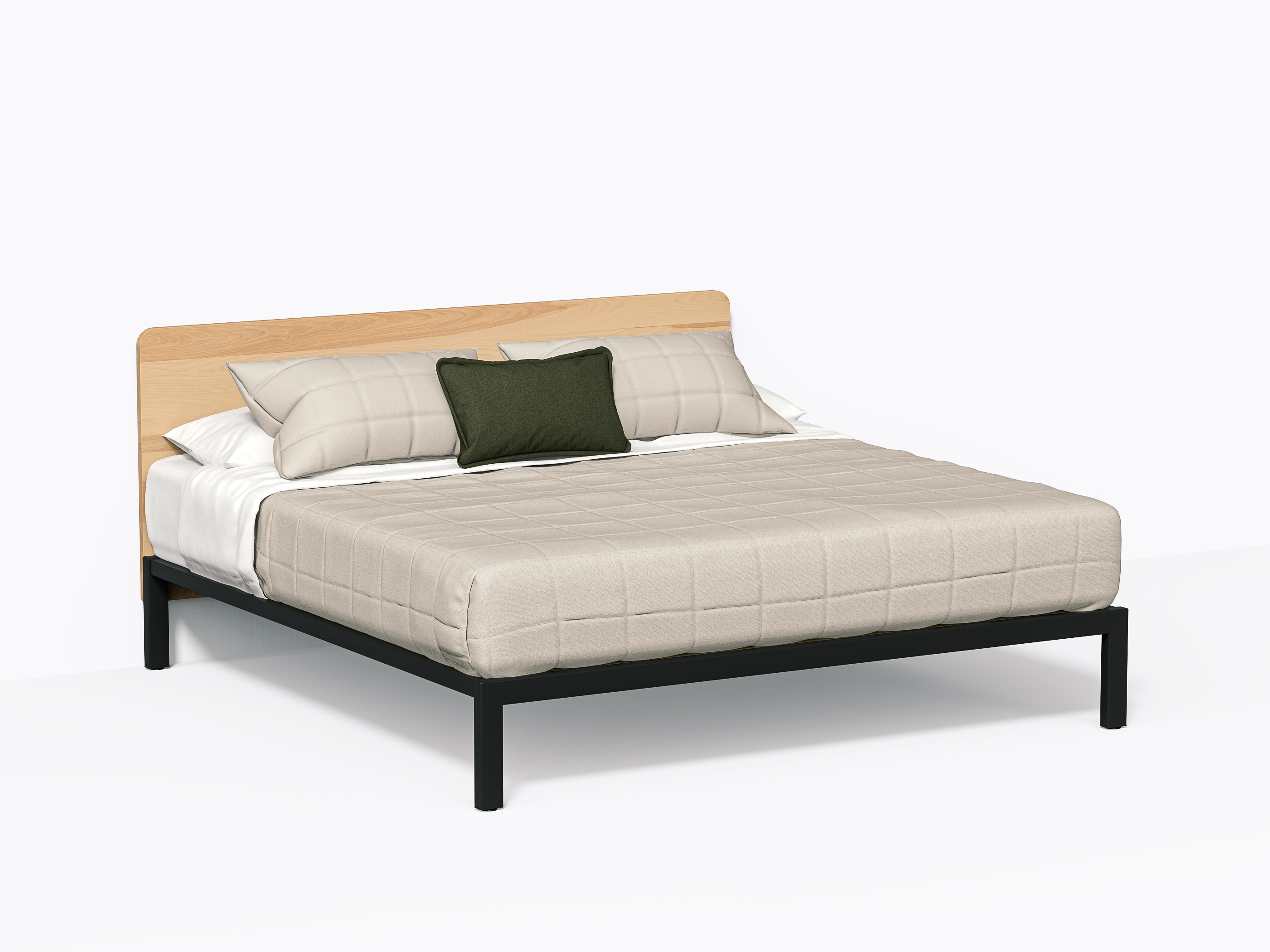 Mussa AT King Bed in Yellow Birch / Black