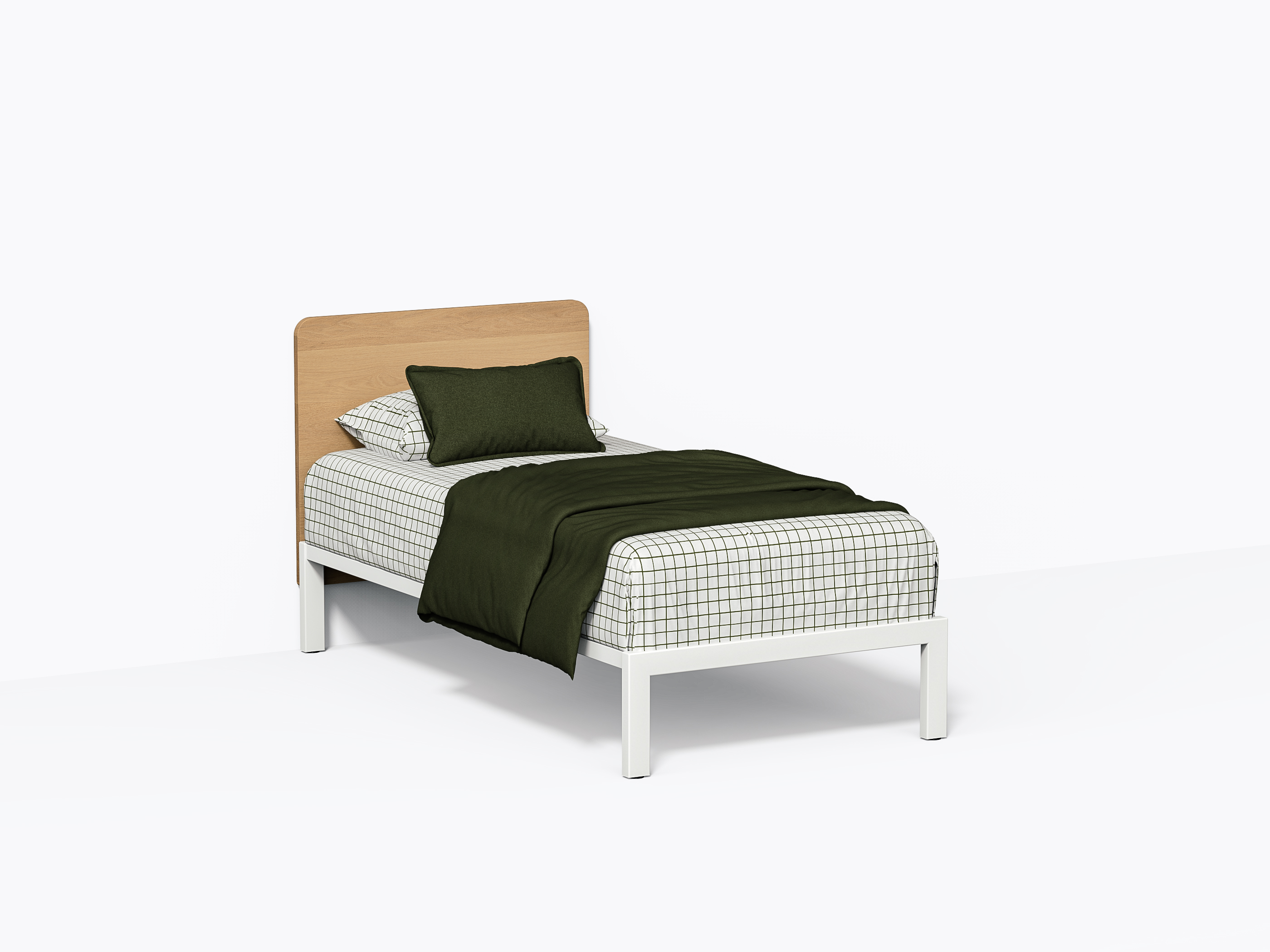 Mussa AT Twin Bed in White Oak / White