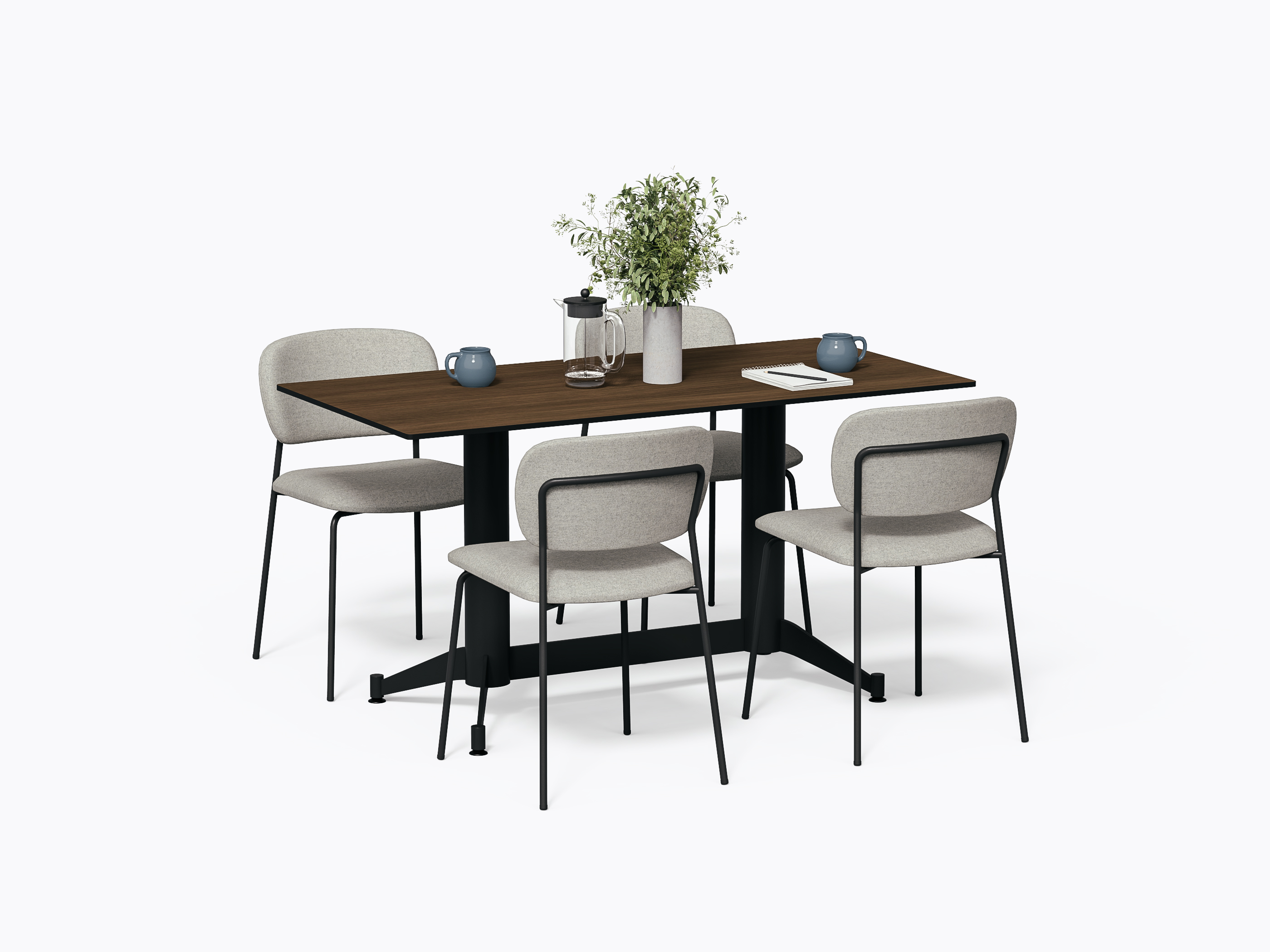 Table bistro Norman - 28" x 56" X 29.5"(h) - Stratifié HPL Compact fini Noyer