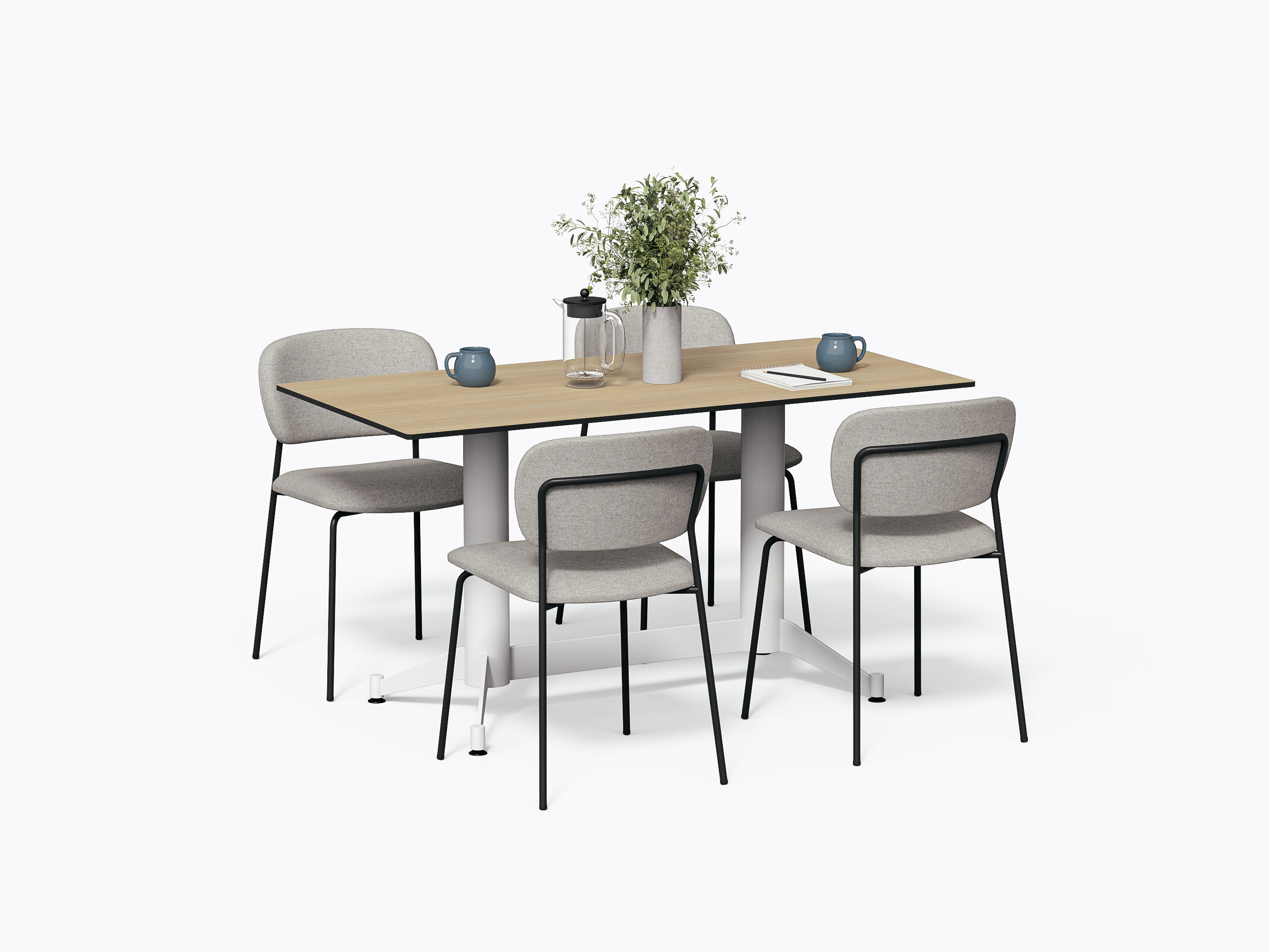 Table bistro Norman - 28" x 56" X 29.5"(h) - Stratifié HPL Compact fini Chêne blanchi