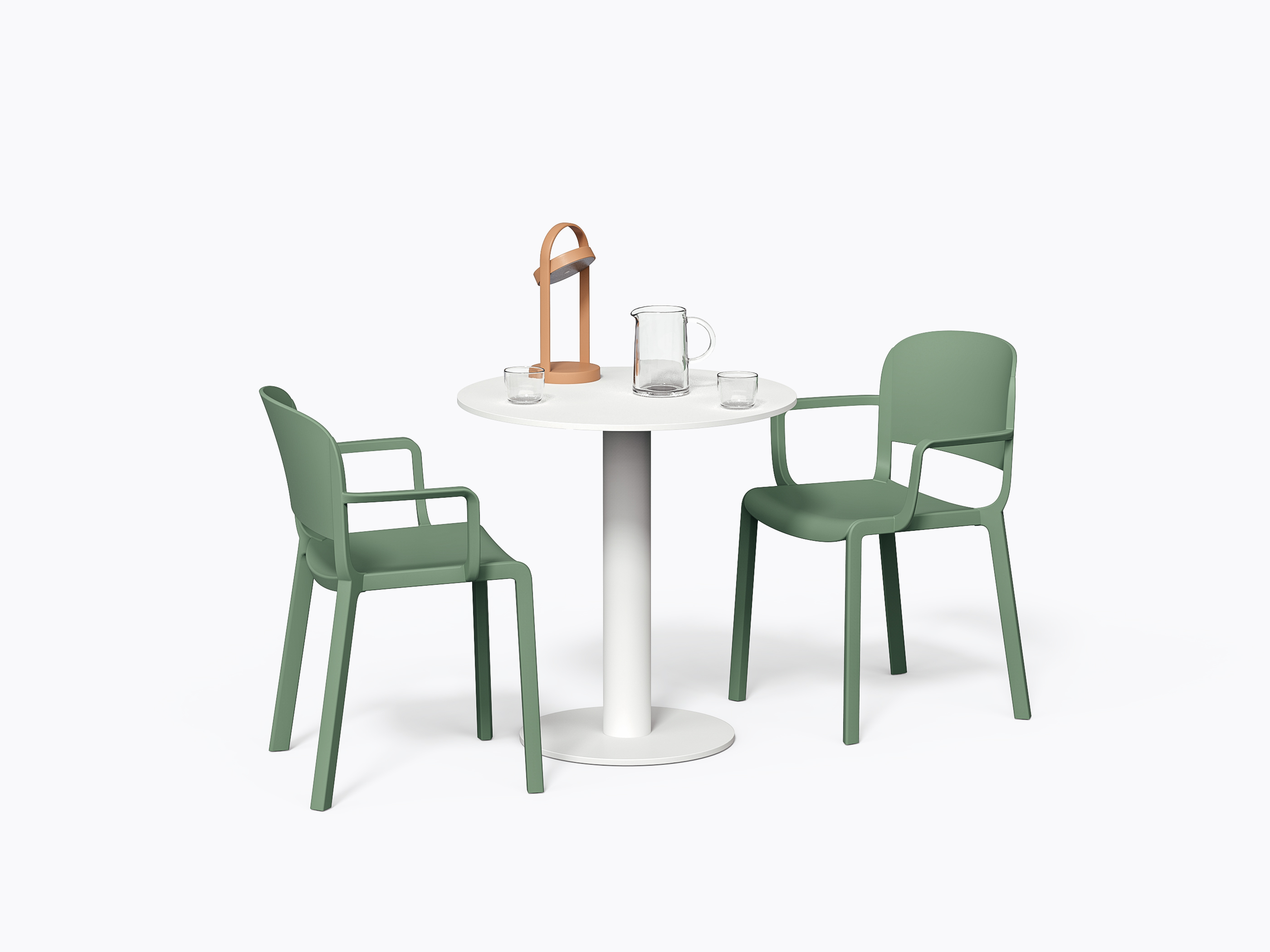 Table bistro Olson - D28" X 29.5"(h) - Stratifié blanc