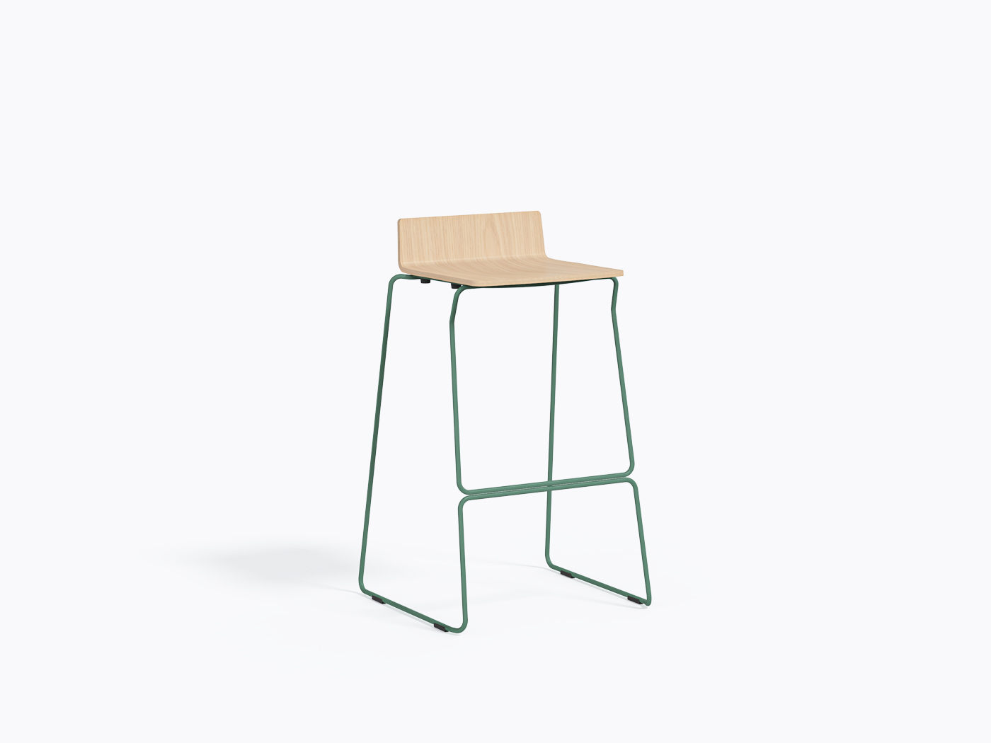 Tabouret bar Osaka 5717 - Frêne / Vert Ve600