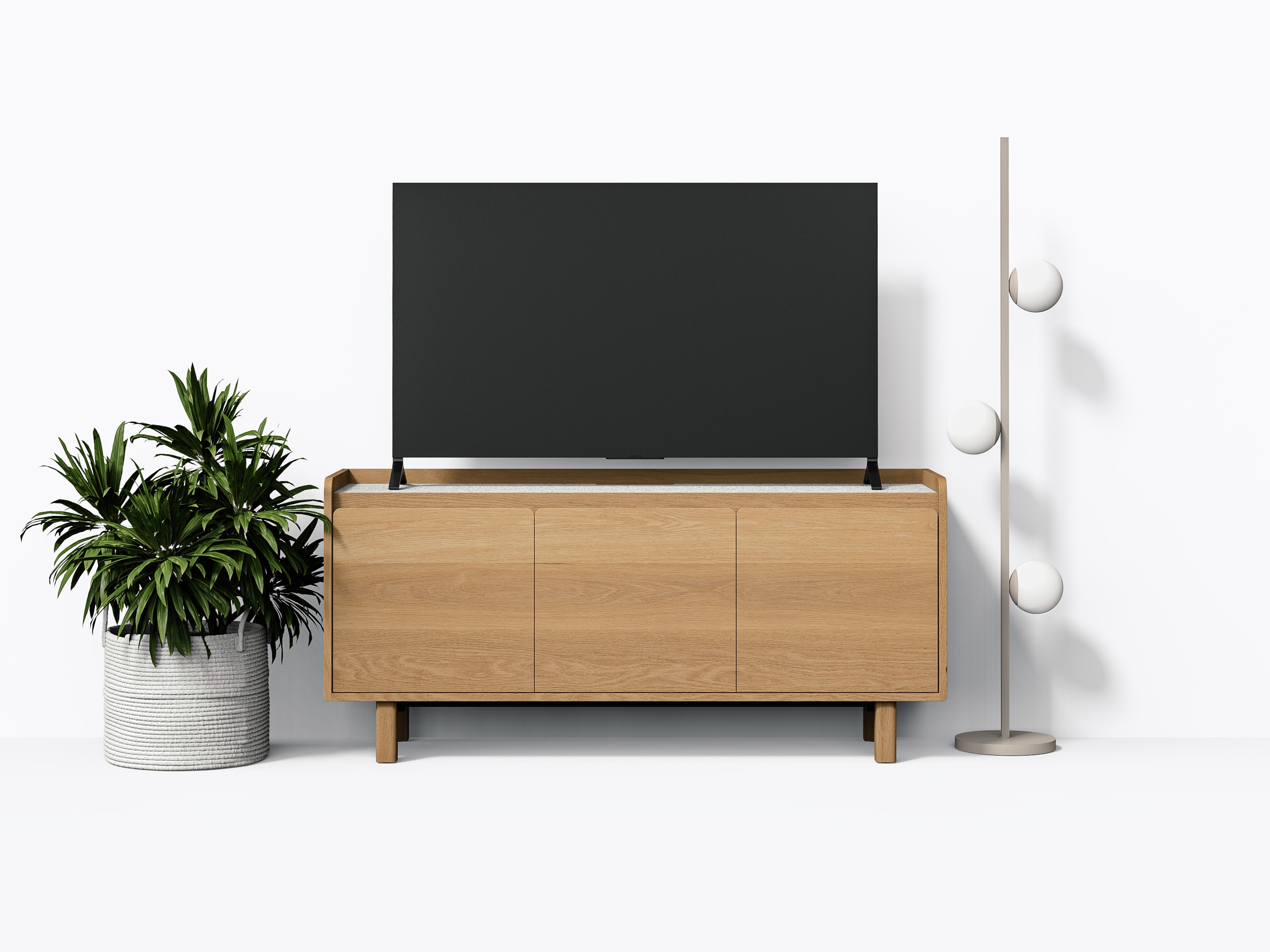 Meuble TV Paxson - 60" - Chêne Blanc