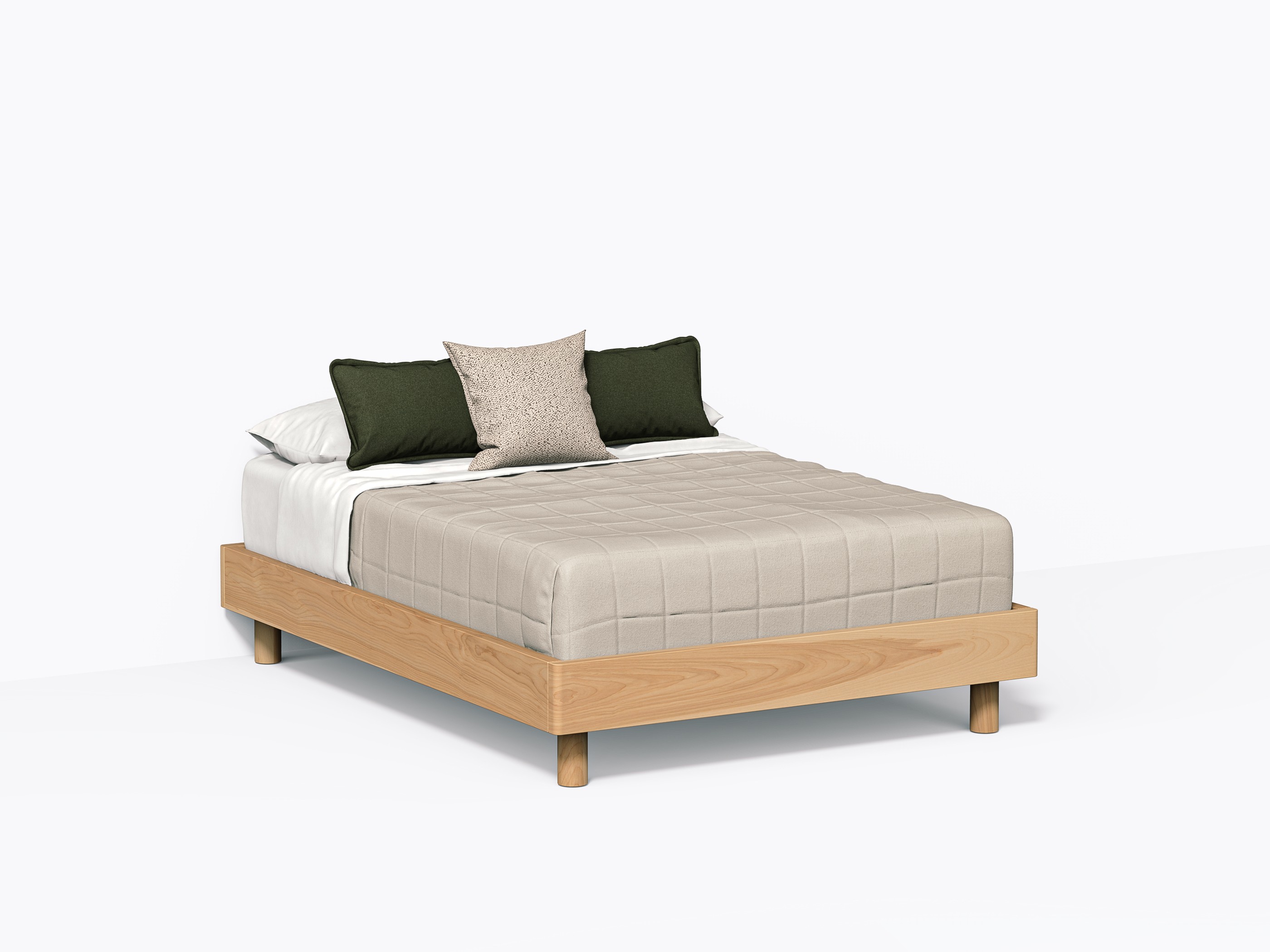 Polar Bed, Double in Yellow Birch
