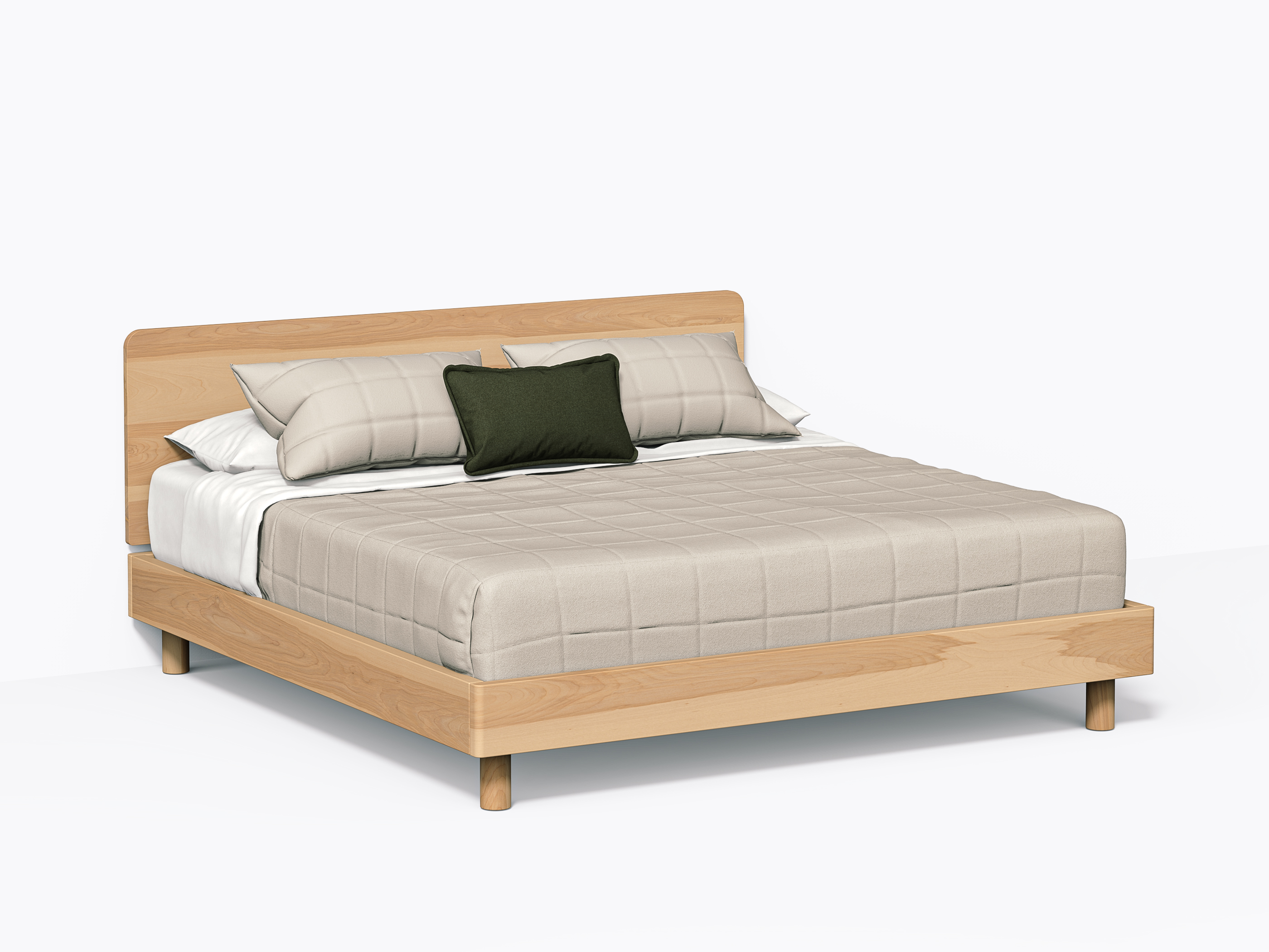 Polar Bed - King with headboard - Yellow Birch