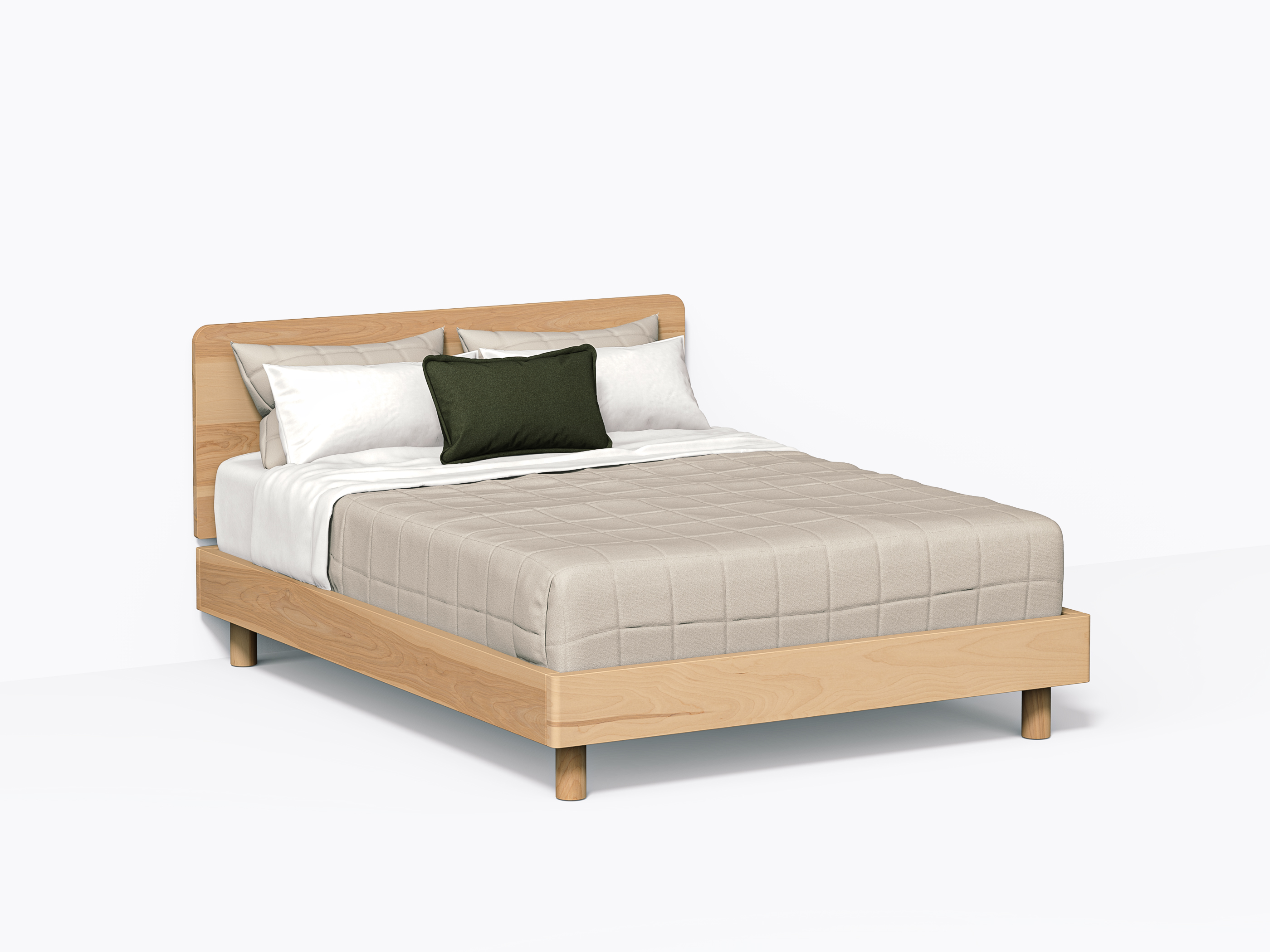 Polar Bed - Queen with headboard - Yellow Birch
