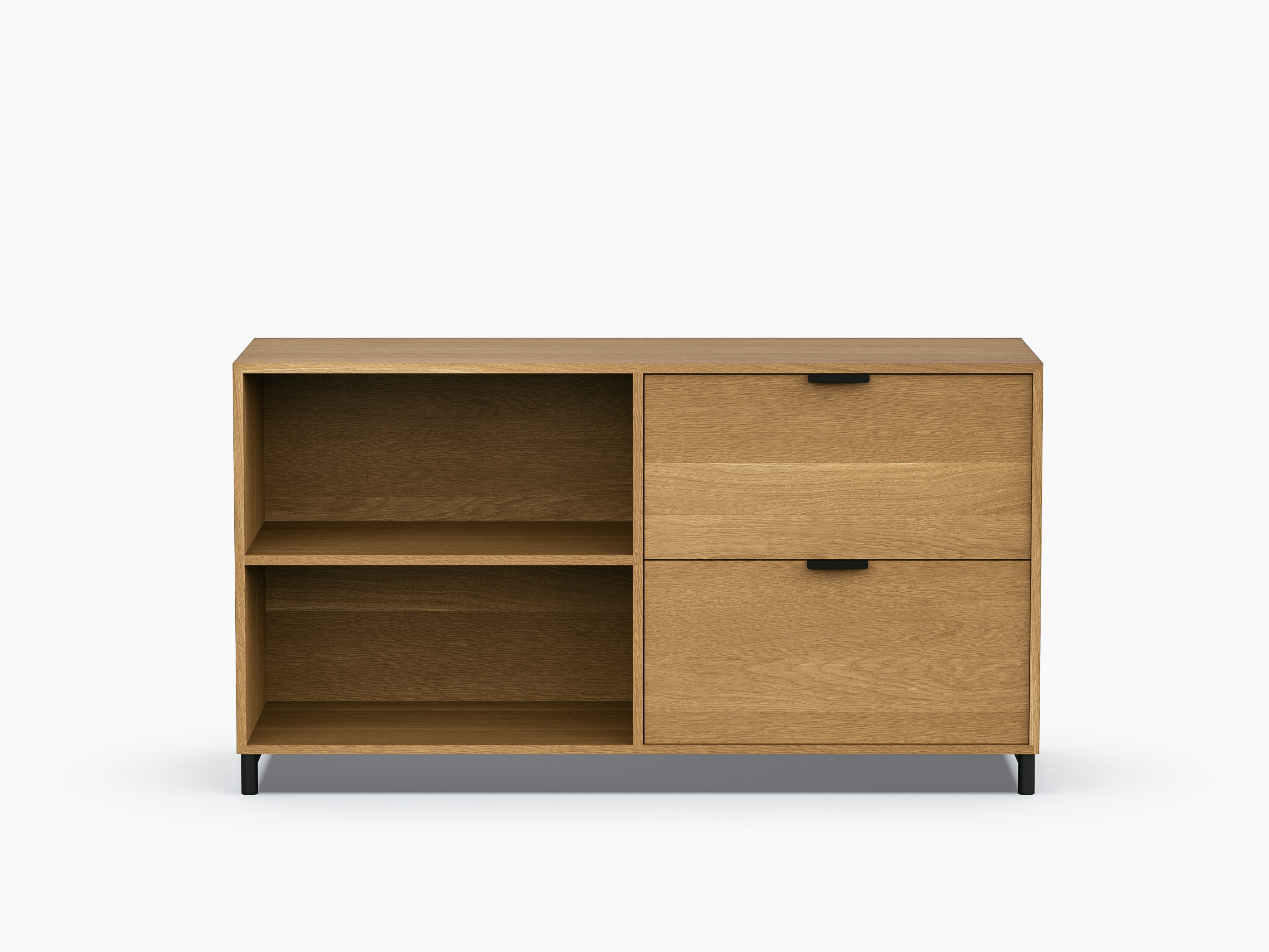 Rangement Ricardo Double - 2 tiroirs - Chêne Blanc