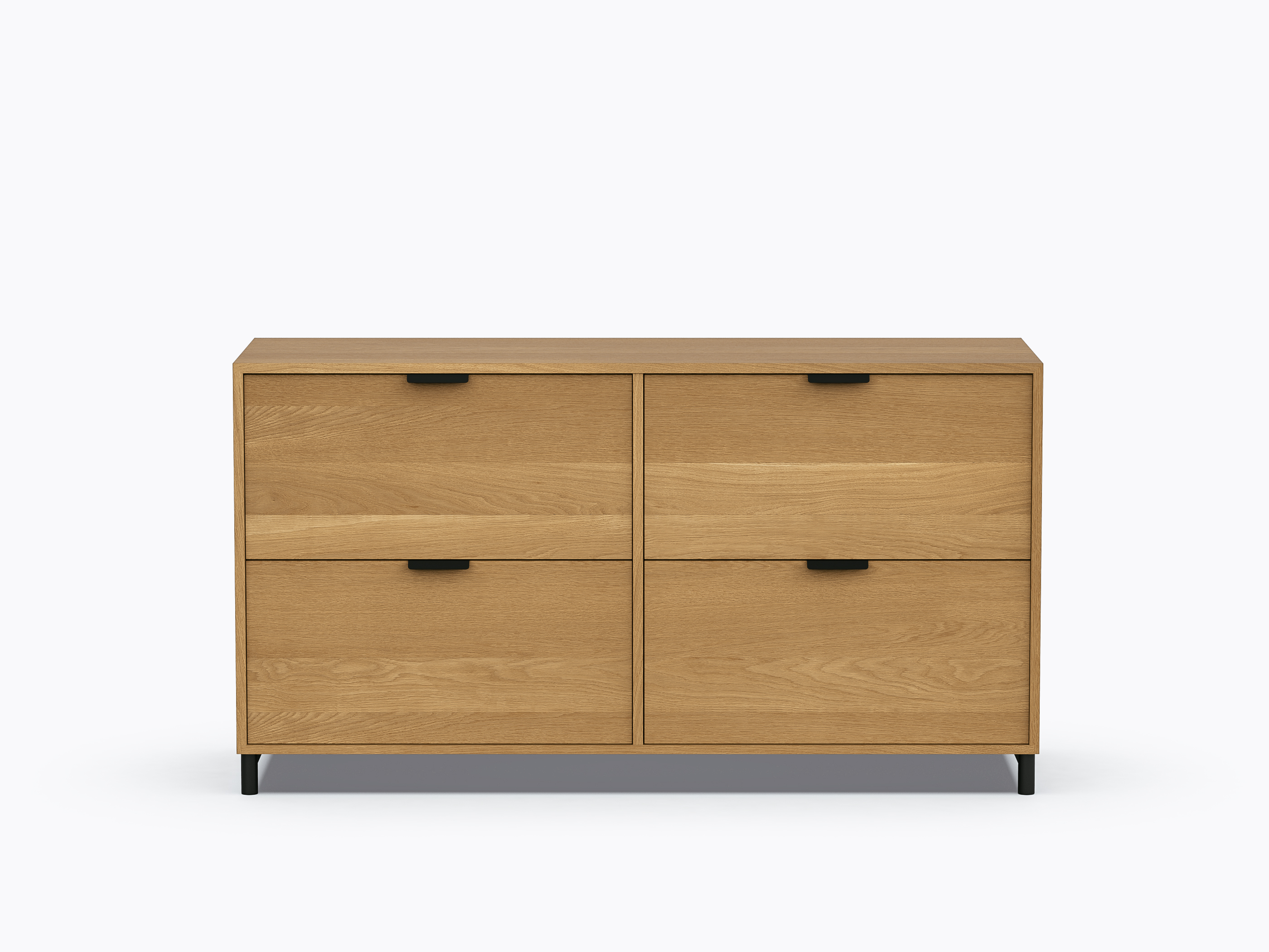 Rangement Ricardo Double - 4 tiroirs - Chêne Blanc