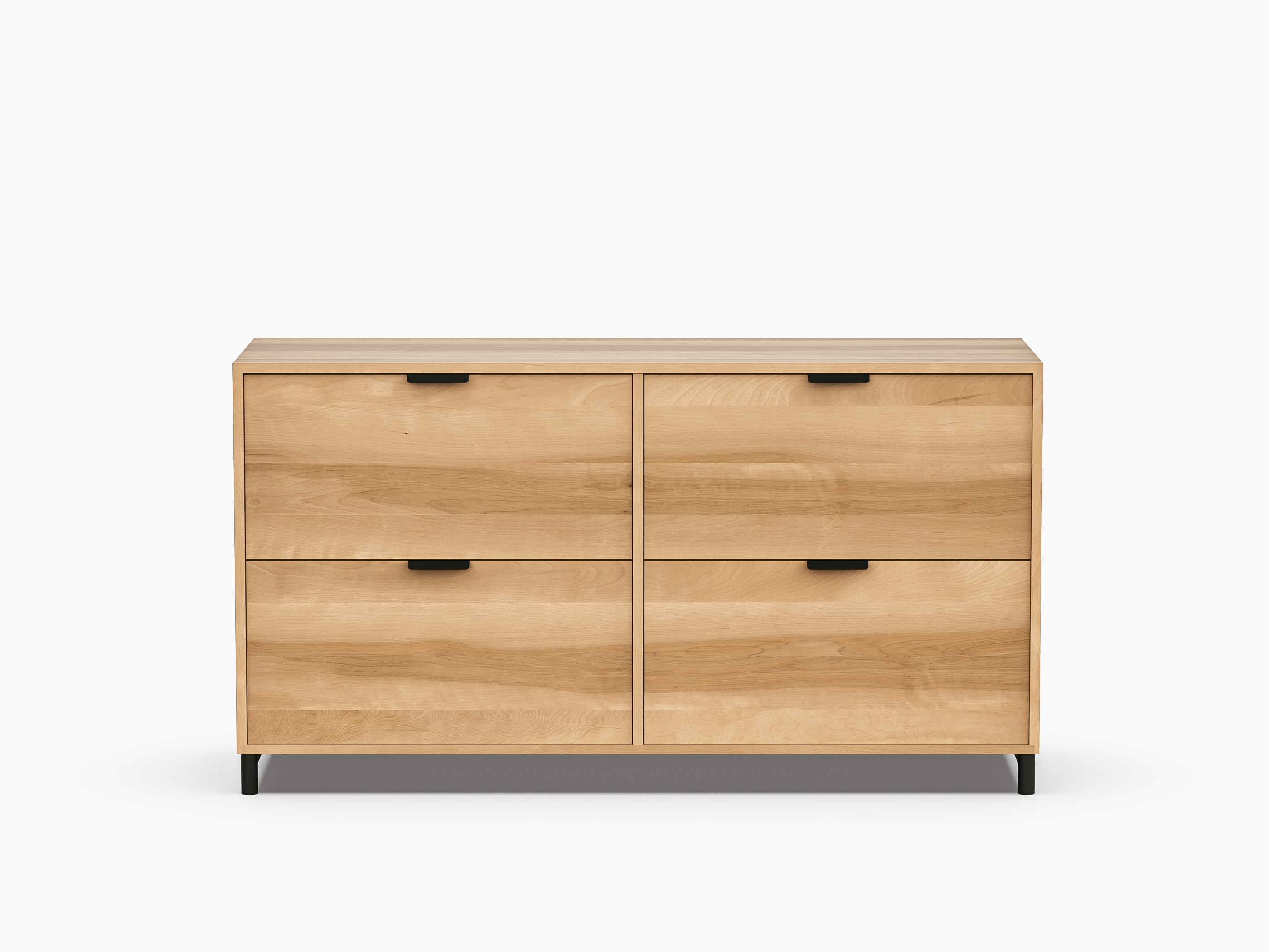 Rangement Ricardo Double - 4 tiroirs - Merisier