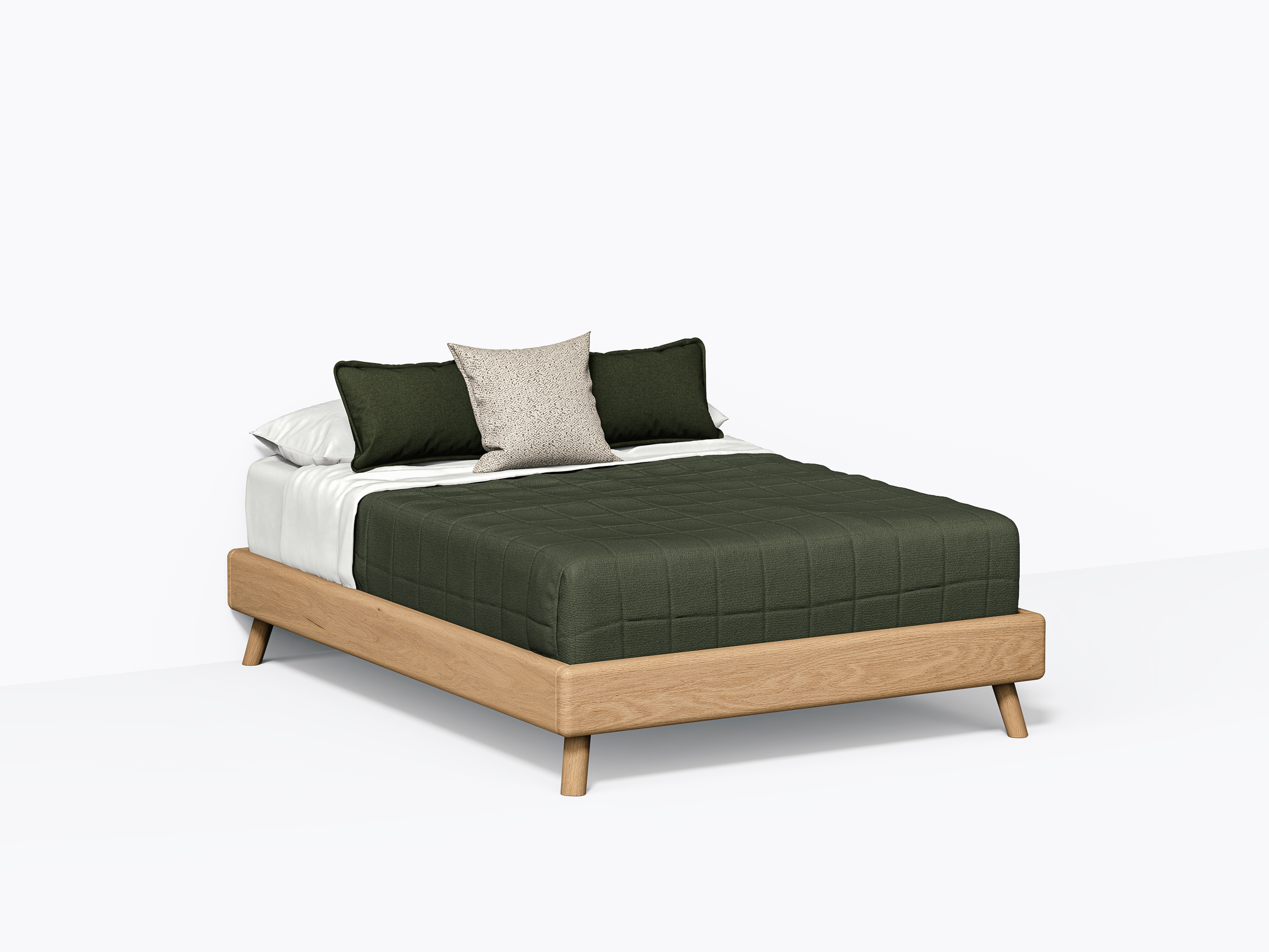Roll Bed - Double without headboard - White Oak