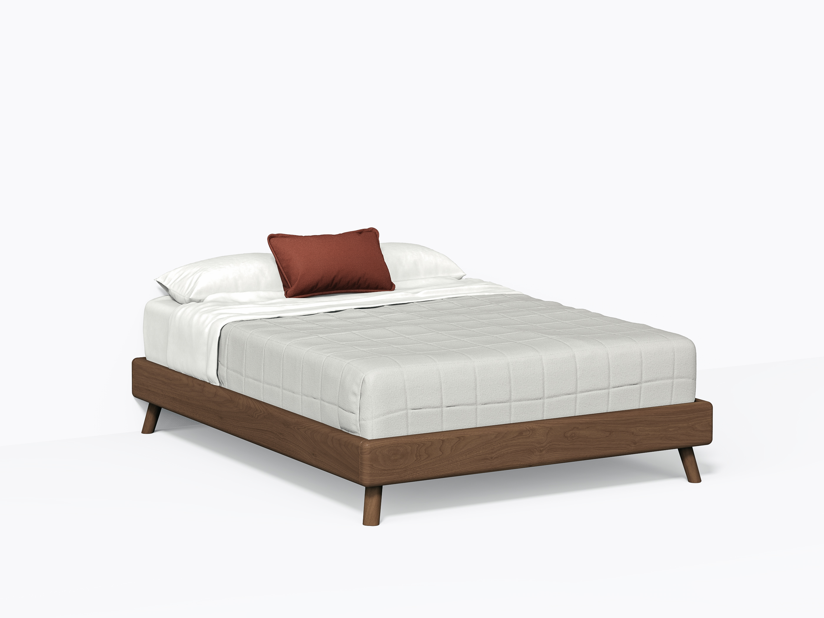 Roll Bed, Queen without headboard in Walnut