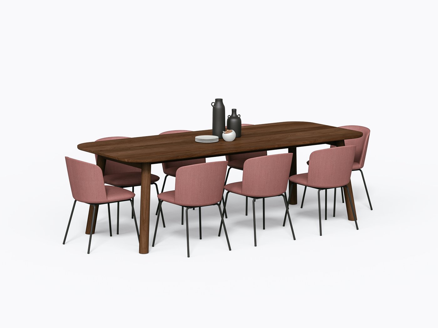 Swan Dining Table - 40" X 96" - Walnut