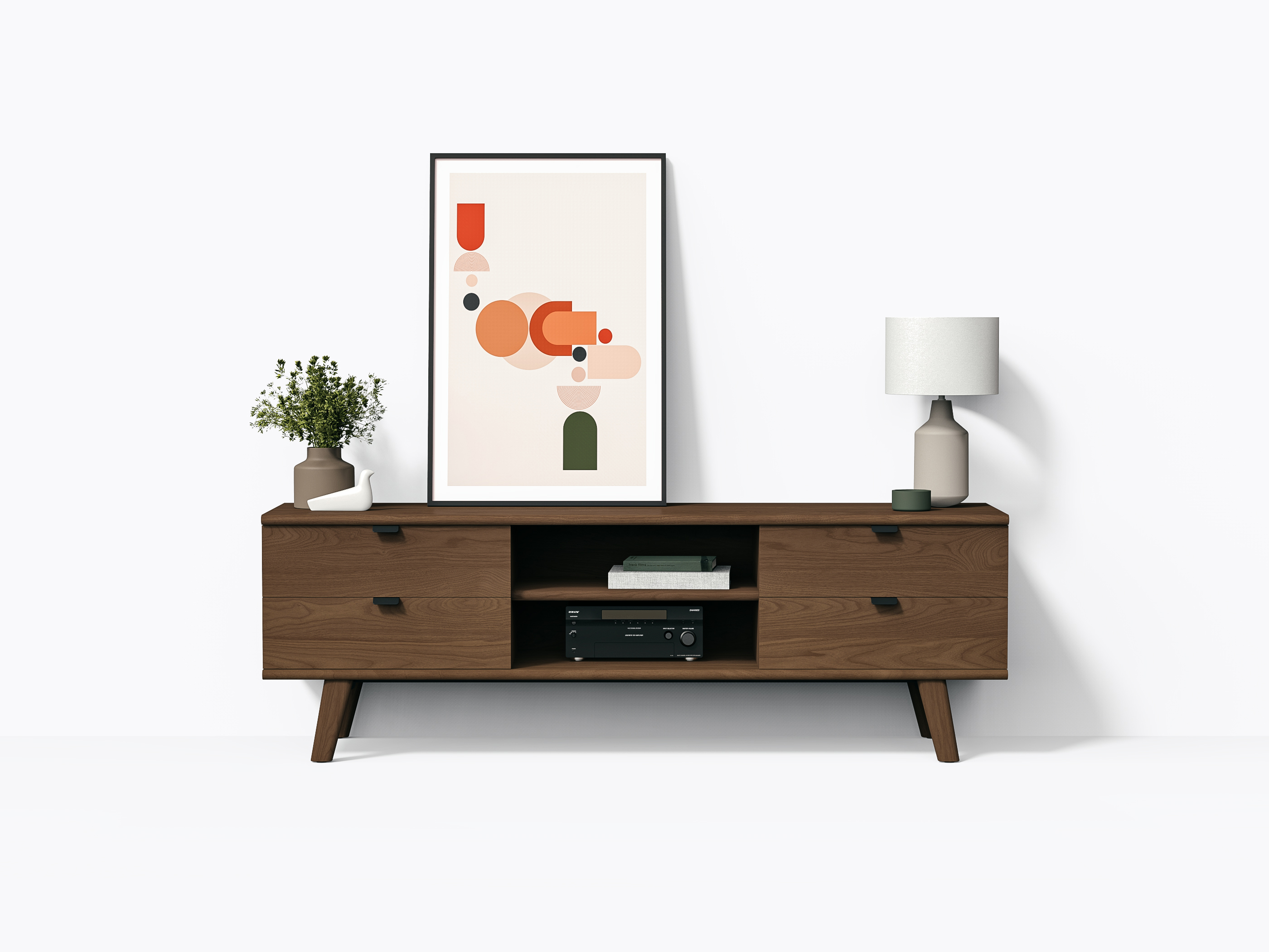 Meuble TV Wallace - 72" - Noyer - Avec Tiroirs