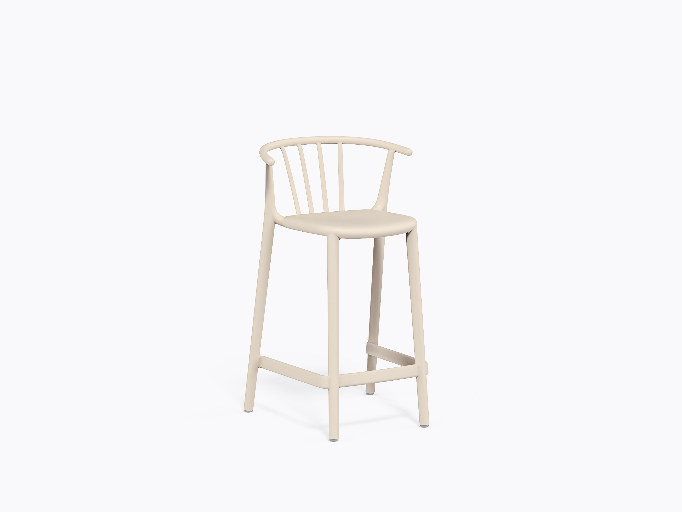 Tabouret comptoir Woody - Blanc Ivoire