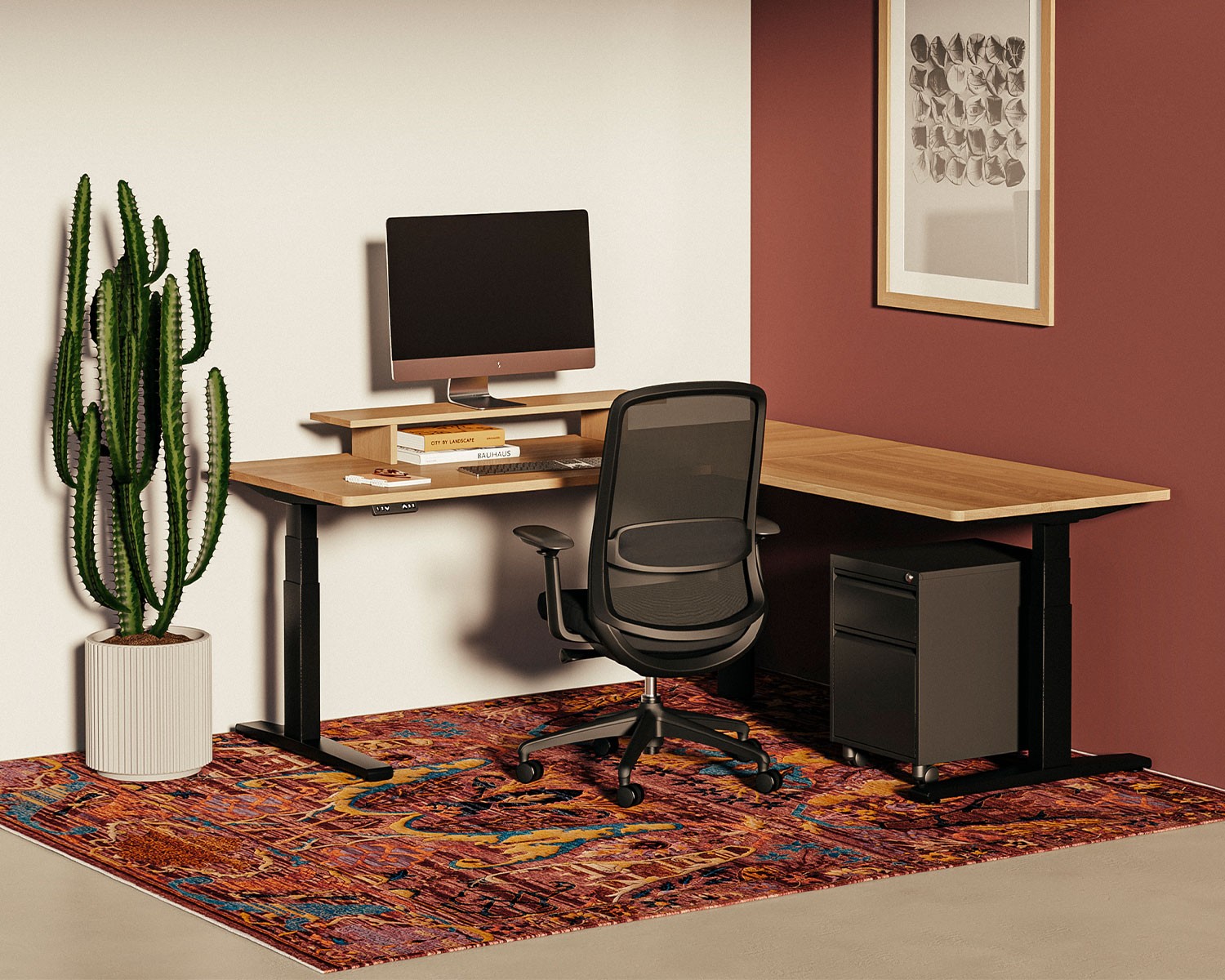 L-shaped desk image